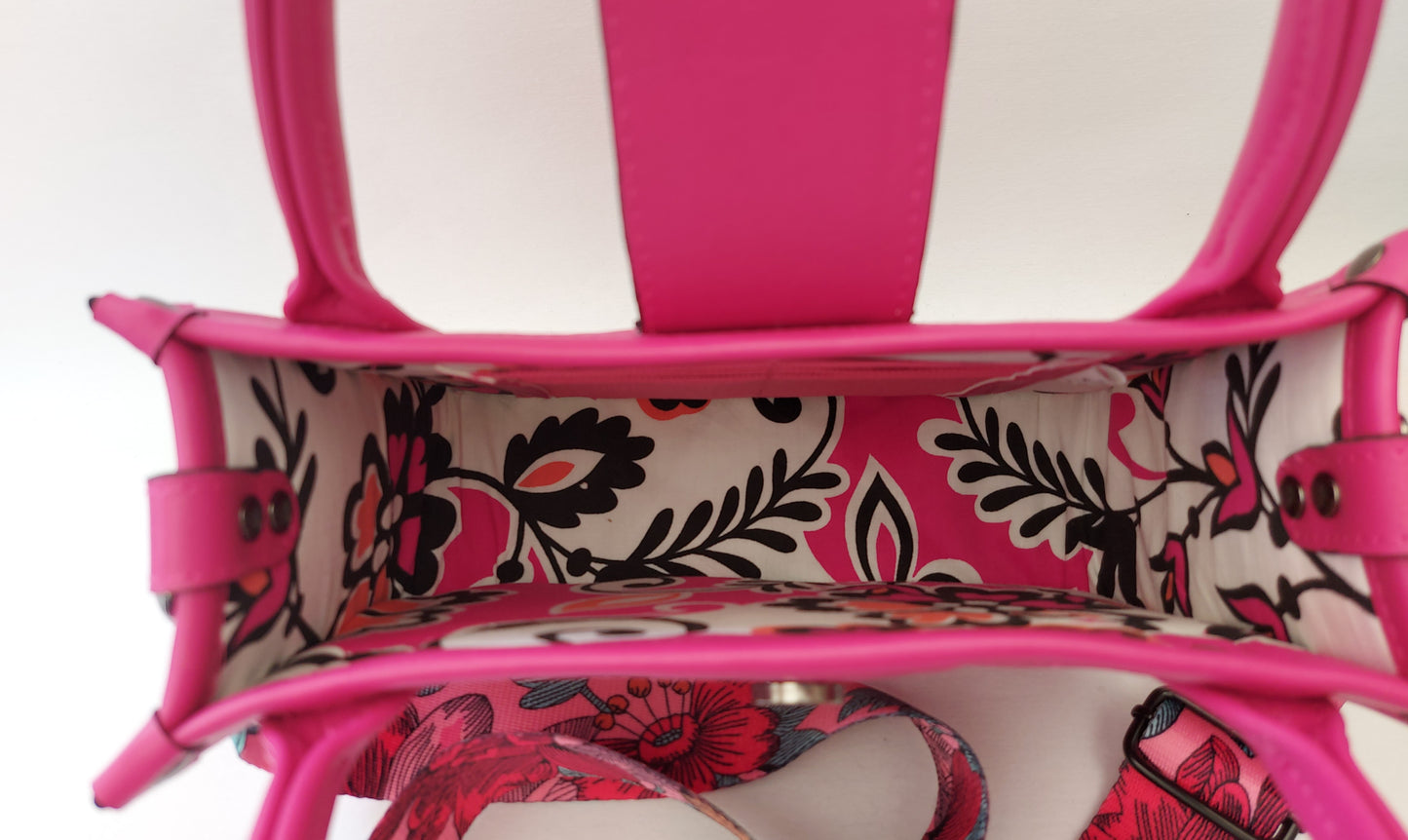 Cerise pink faux leather small essentials handbag and crossbody (Copy)