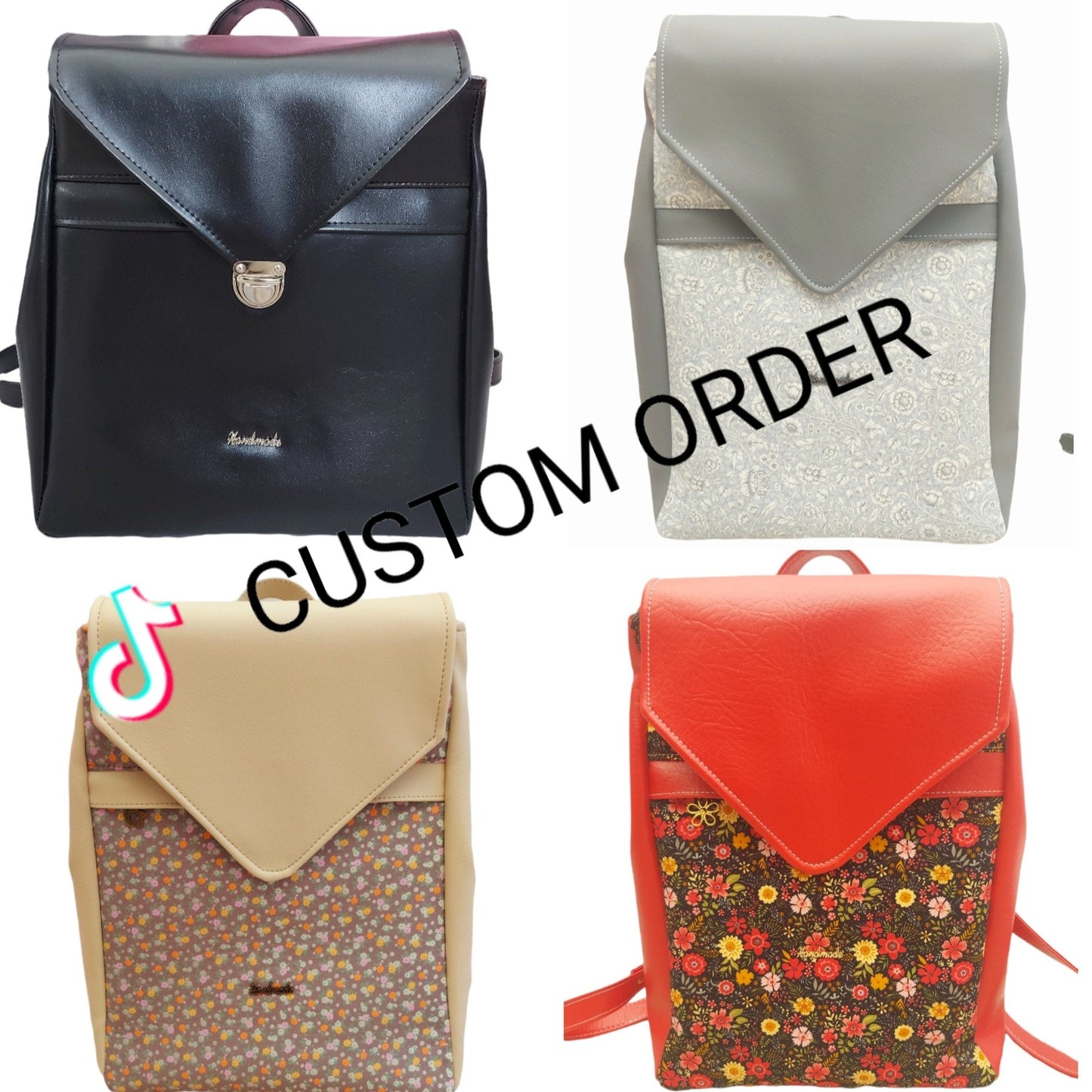 CUSTOM ORDER BACKPACK, leather backpack for young girl woman or man, school college work backpack made to order in choice of colours