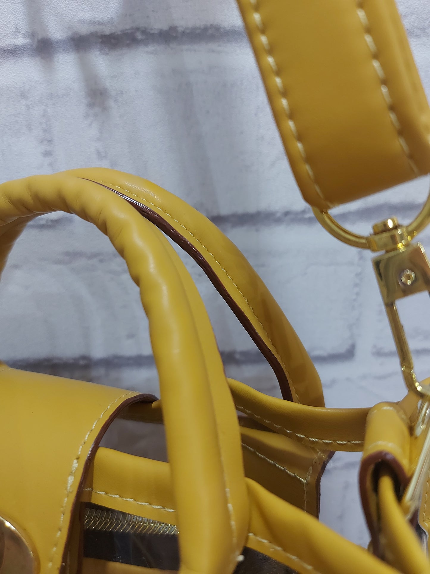 Clear Small Bag with Mustard Faux Leather