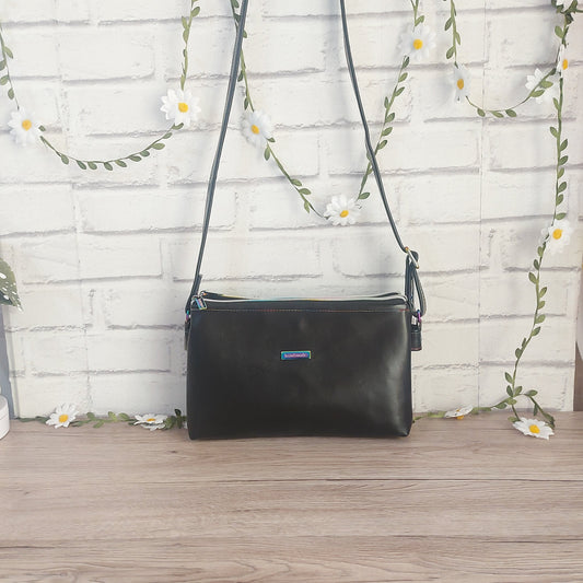 Black Leather Crossbody Bag