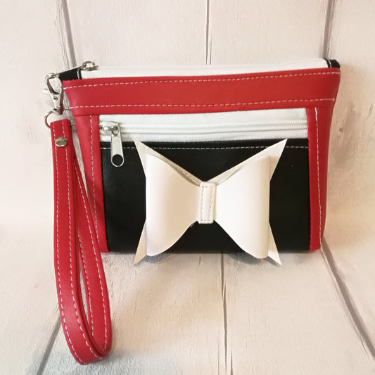 LEATHERETTE CLUTCH BAG,  Wristlet clutch, women’s wallet, girls compact bag,prom bag, evening bag